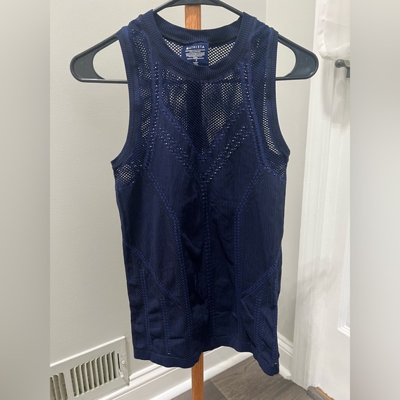 Athleta Oxygen Fitted Tank Top Dark Blue sz Small - Picture 1 of 4